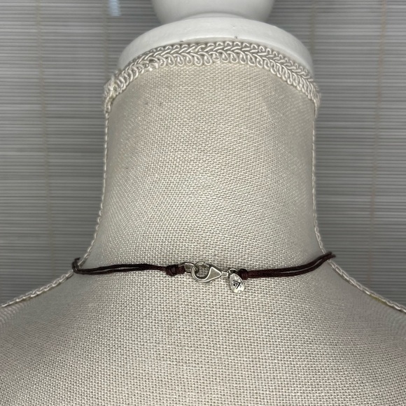 Silpada Sterling Silver Brass Drop Charm Necklace - Picture 2 of 3